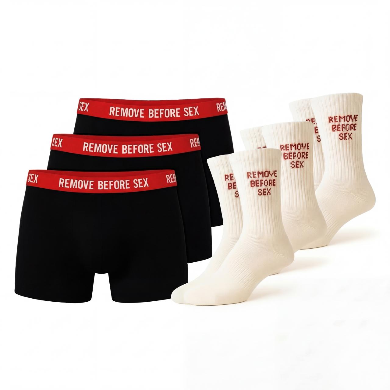 RBS All Bundle – 3er Pack Boxershorts & 3er Pack Premium Socken Cremeweiß